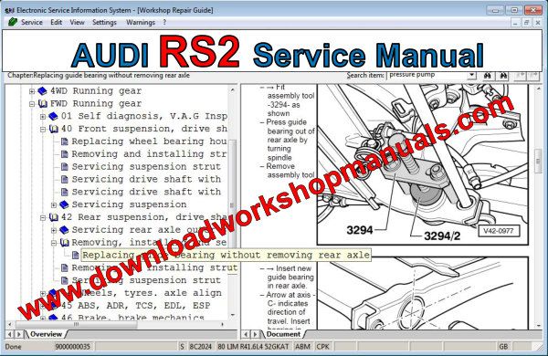 AUDI RS2 Service Manual